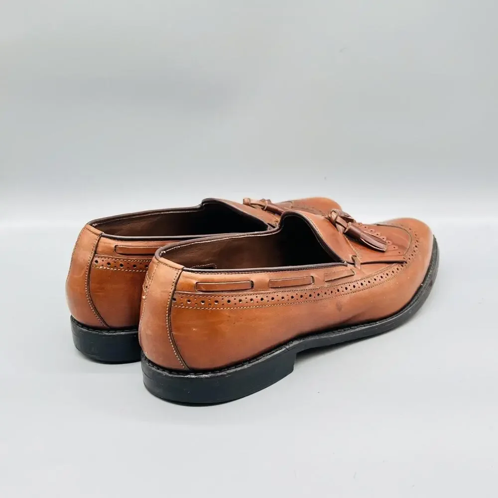Allen Edmonds Shoes Mens 12 Brown Leather Mansfield Tassel Loafers Wingtip Dress
